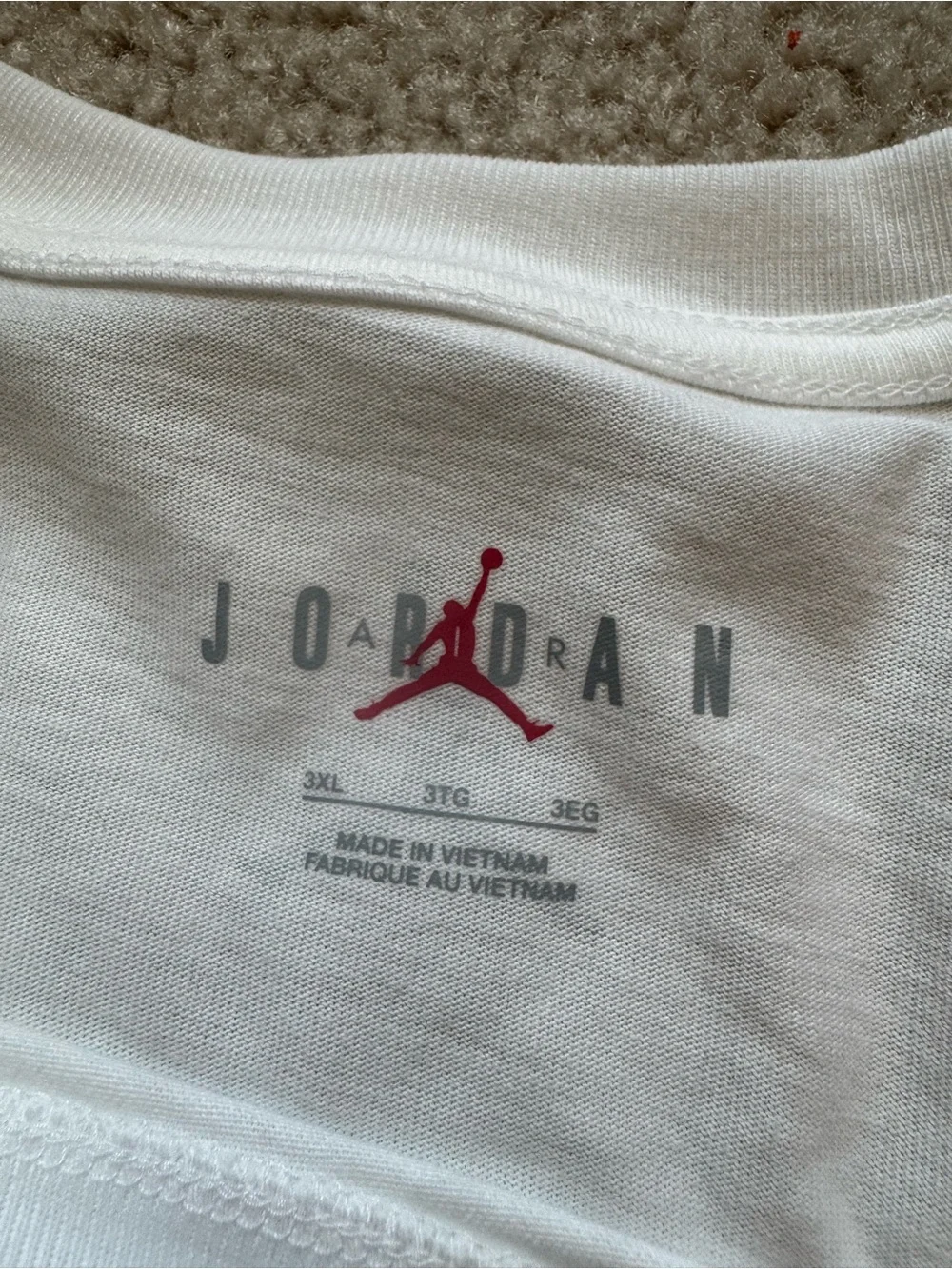 Jordan White Graphic Air Jordan Comic Tee with Yellow and Red Print